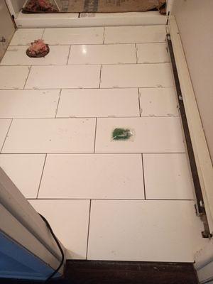 Bathroom tile installation