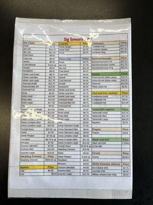 Sig Samuels Dry Cleaning