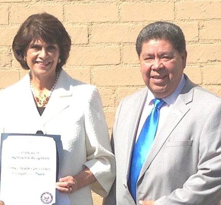 Maywood Family Medical Center Grand Opening. Congresswoman Lucille Roybal-Allard and our Board Member Mr. Ventura attended.