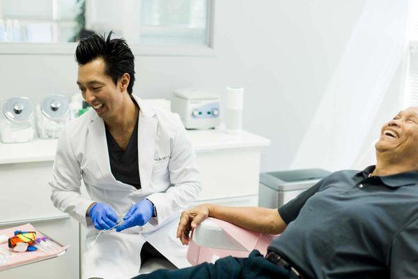 We offer Hair Regenerative Treatments for hair loss in men experiencing receding hairline and hair thinning on the crown.