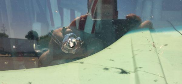 Before the chip was repaired