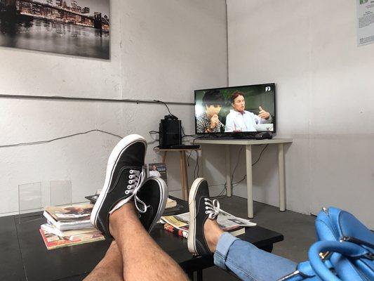 Kick back and relax until your test is done. I even wish it took longer so we could keep watching TV.