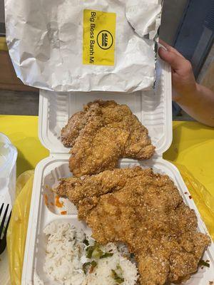 Boss Lady Fried Chicken baggie (cutlets only) not including box w/rice