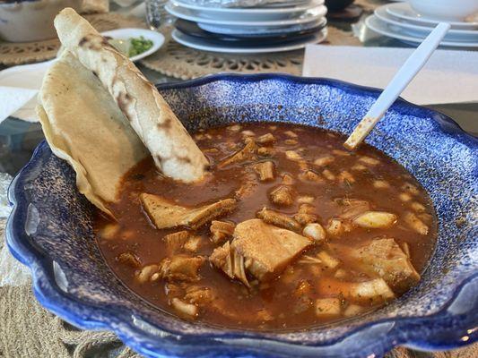 Menudo w/ hand made tortillas