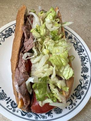 The small roast beef & cheddar sub