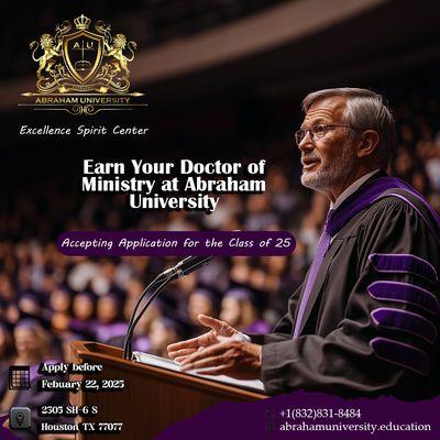 Earn your Doctor of Ministry at Abrahams! Apply today!