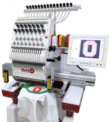 Flat and hoop embroidery in a compact size machine, with a full size embroidery capability