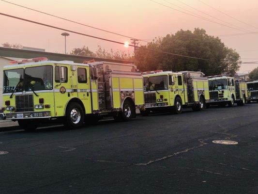 Trucks for firefighters staying with us fighting Butte County fires