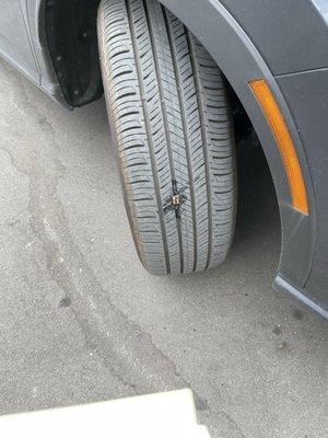 Nail in tire repaired ($15 as of 4/24/2025)