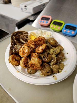 Sauteed Shrimp with Baby Bakers fish fry last Friday of every month
