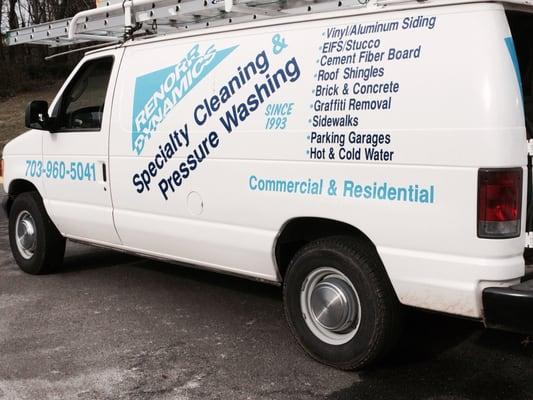 Our hard working van, at the ready, to come do some cleaning for YOU!