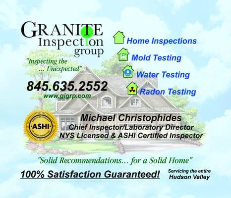 Inspecting... the Unexpected! Hudson Valley's most trusted professional Inspection and Environmental testing firm.