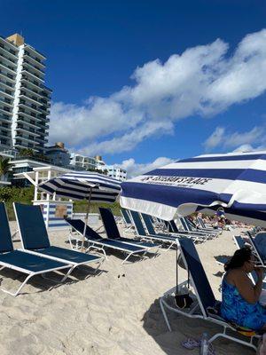 Chairs and umbrellas. We got two chairs for staying at park Royale hotel. But rented two additional chairs and an umbrella for 30$