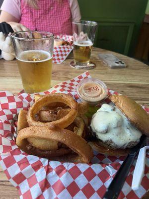 Mushroom and Swiss burger
