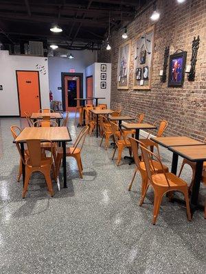 Large dining area to sit down, relax and enjoy your snow.
