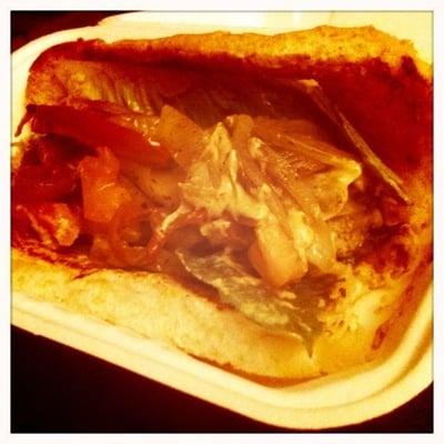 Veggie sausage smothered in delicious