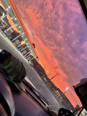 Cleaned the parking lot of gas station