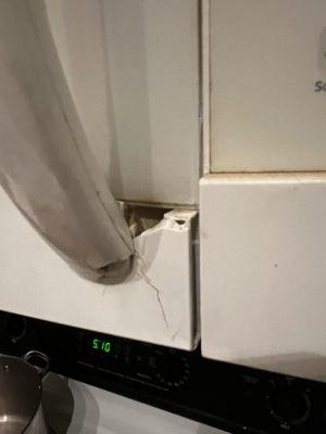 Damaged microwave that they will probably blame me on.
