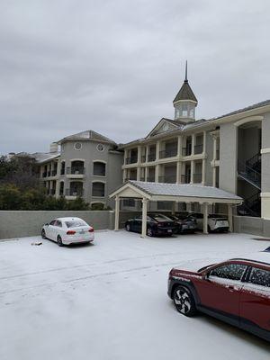 A blanket of ice and snow during one of the recent cold freezes in January!