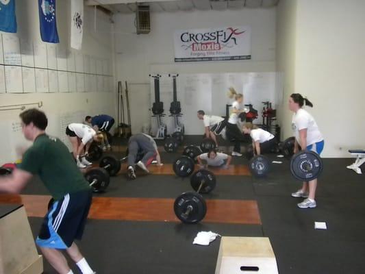 During a typical class. Lots of energy!