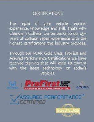 I-CAR GOLD CLASS, CERTIFIED in the latest technology along with 45+YEARS Collision Repair experience.