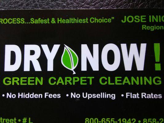 Dry Now Green carpet cleaning