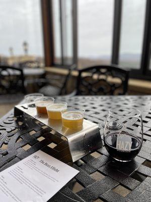 Beer flight and Cabernet (Vegan)