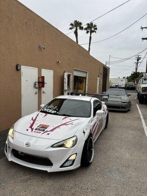 Clients full drift BRZ, with the 240sx missle