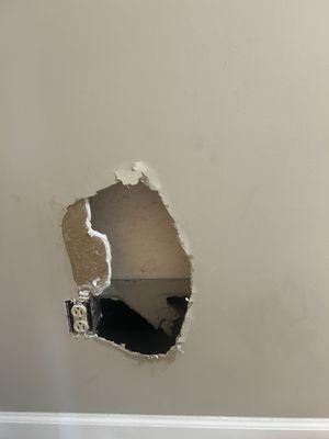 This was the area my shoulder went thru the wall