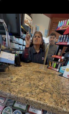 2 of the three people giving a trash service and being rude