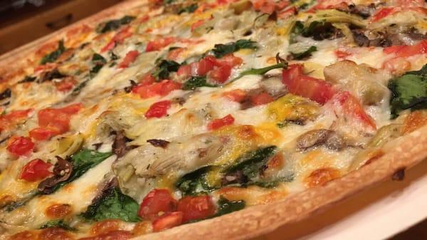 Large thin crust Gourmet Vegetarian (minus a couple toppings).