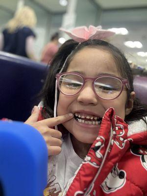 Love show her teeth off after getting looked at