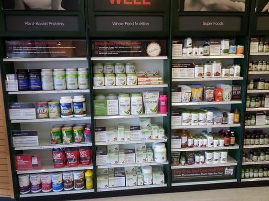 There are 3 sections full of plant based proteins,  vitamins as well as chia and hemp seeds... Very Cool!