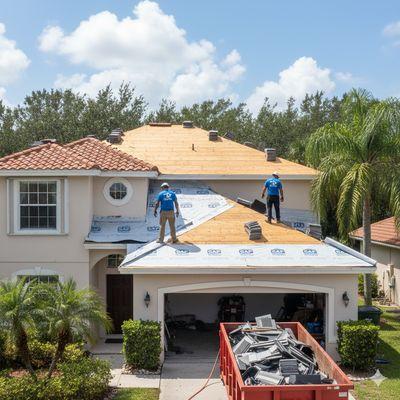 Tile roof replacement for a house in orlando