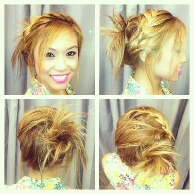 5 minute Braided updo. By Mary Wanamaker