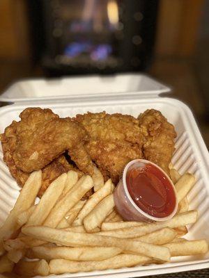4 piece fried chicken & fries