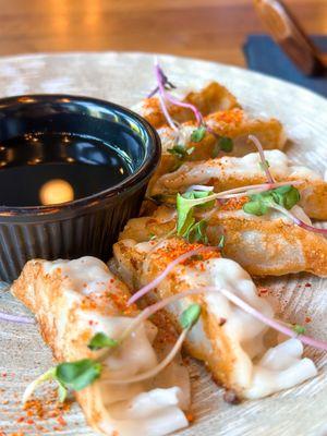 Pan seared gyoza (pork + chicken)