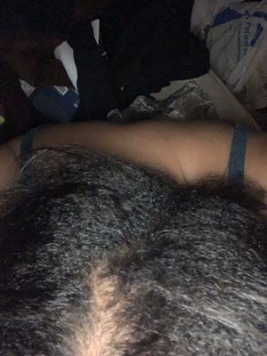 Uneven textures of hair after a fresh relaxer
