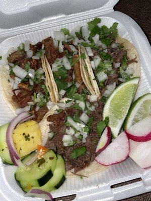 Tripa and cabeza tacos