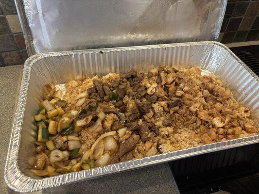 Steak and chicken family meal