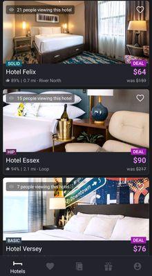Hotel Tonight App -- Chicago Search (10.2019)