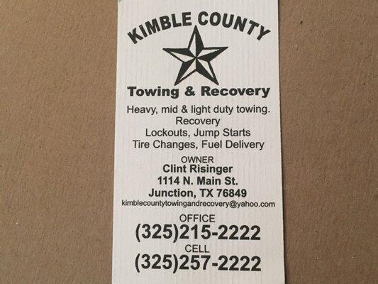 Kimble County Towing & Recovery