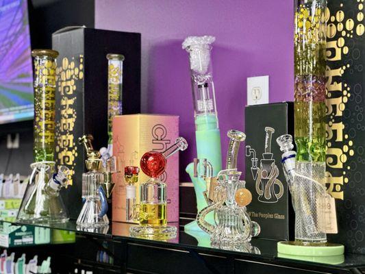 Cheech Brand Water Pipes for Flower or Concentrates.