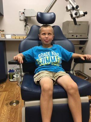 Getting my boy's ears checked.