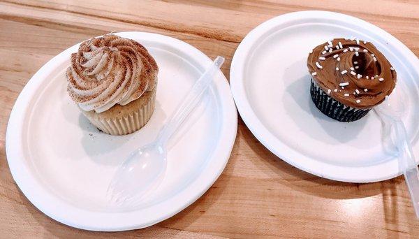 Churro and mocha cupcakes. Yummy.