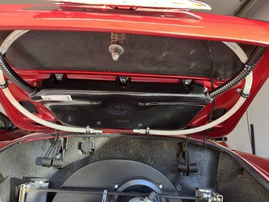 Installed rain tray and fire suppression system