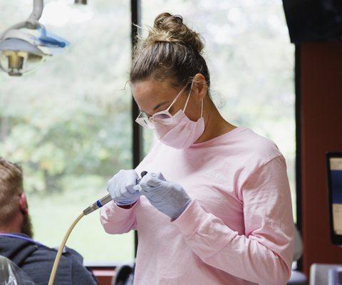 Adjusting a bite guard for a patient