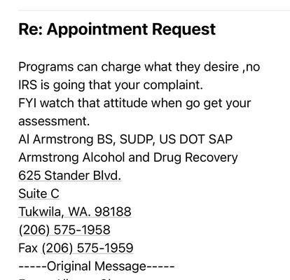 Armstrong Alcohol and Drug Recovery-SAP Assessment