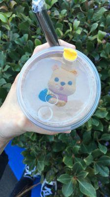 Winnie The Pooh print on top of Chocolate Cheese Foam.