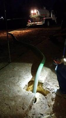 Home owner covered the septic tank with a sidewalk. We had to make access to this tank before we could pump it.